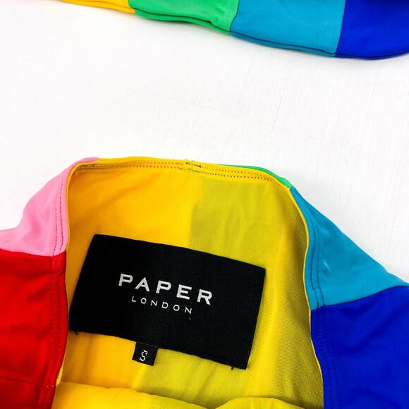 Paper London Sunshine Rainbow Stripe High Waist Bikini - Picture 8 of 9